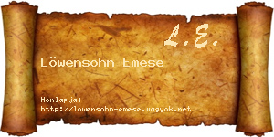Löwensohn Emese névjegykártya