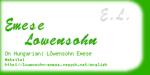 emese lowensohn business card